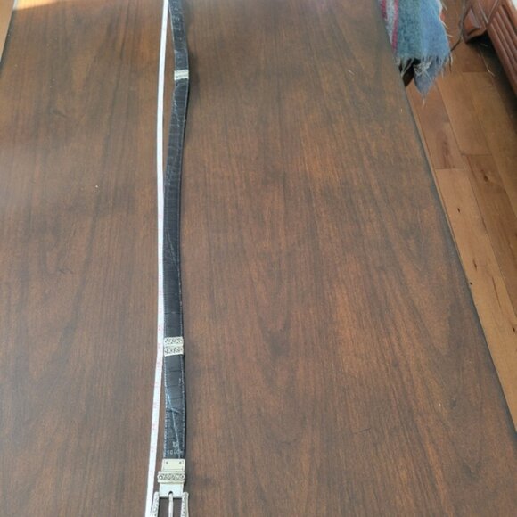 Brighton Reversible Black Red Leather Belt with Ornate Silver Buckle Size Large - Picture 5 of 8